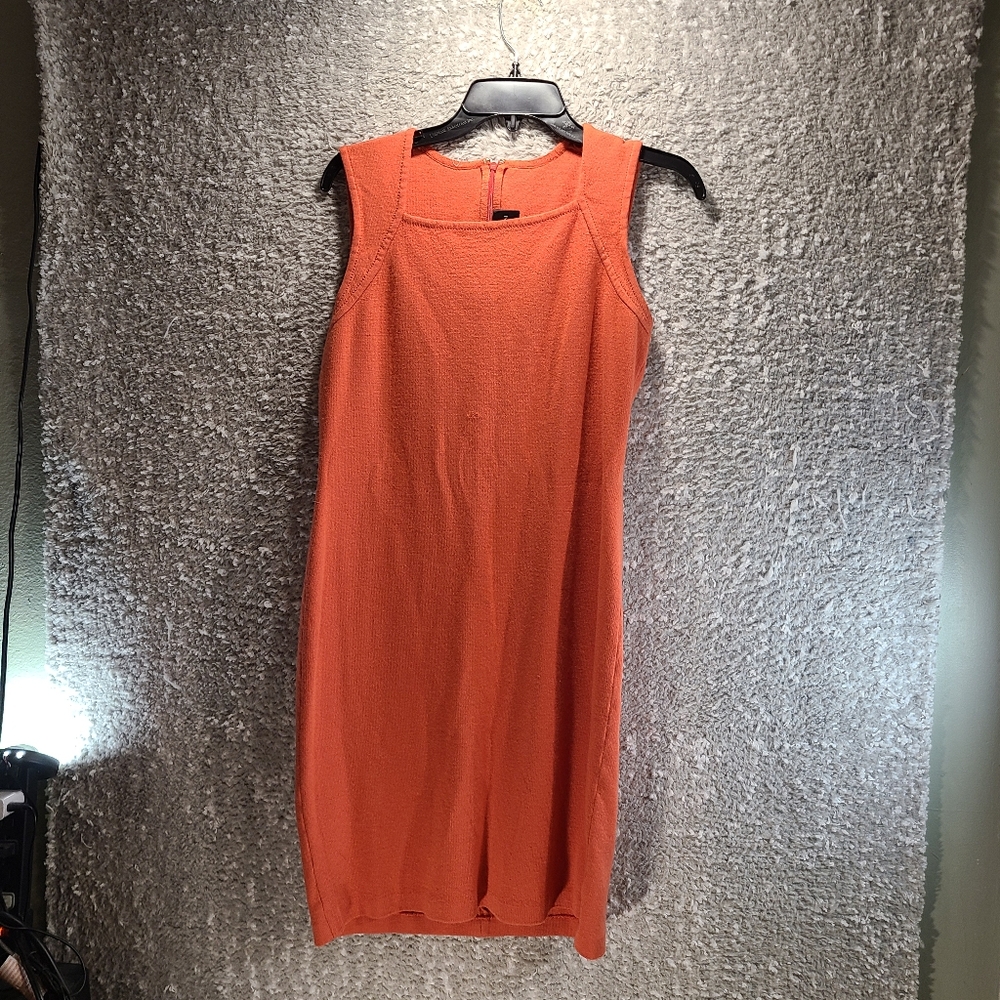 St. John Boutique Wool Blend Square Neck Shift Dress Sleeveless Size 10 Back Zip